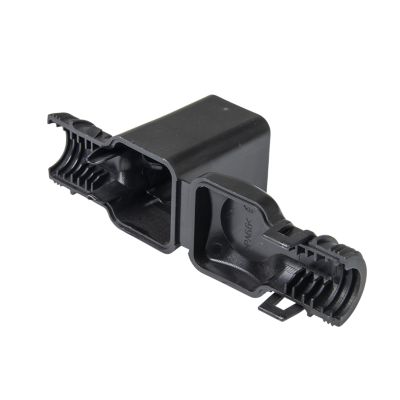 Deutsch DT Series 8-way backshell for receptacles, 90-degree angle, showing black durable construction and design.