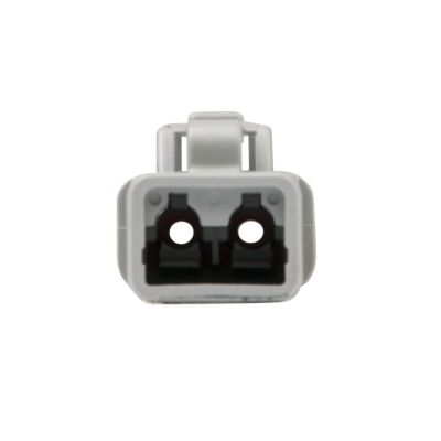 Front view of DEUTSCH DTP Series 2-Way Plug with dual openings, showcasing its durable and practical design.