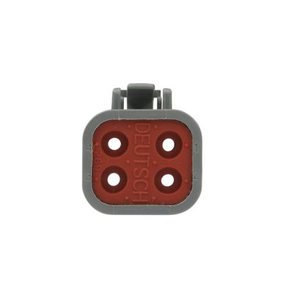 DEUTSCH DTP Series Plug, gray and red, displays a 4-way connector design prominently.
