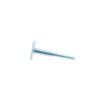 Blue contact removal tool with a T-shaped handle, designed for safely handling and removing lenses.