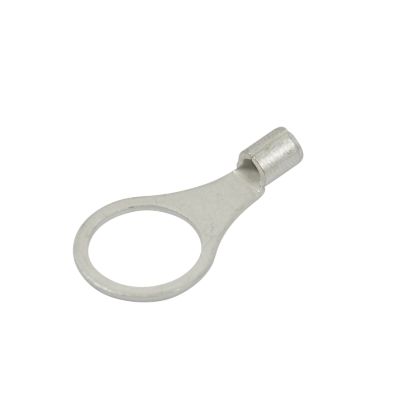 Copper tin plated ring terminal for electrical connections, non-insulated with a ring-shaped design for secure fastening.