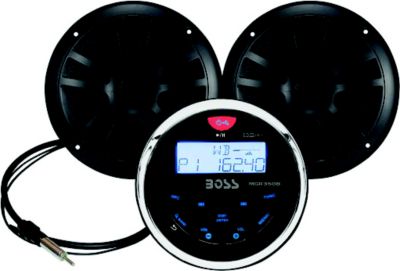 MARINE GAUGE RECEIVER PACKAGE R PR SPKS ANTENNA BLACK