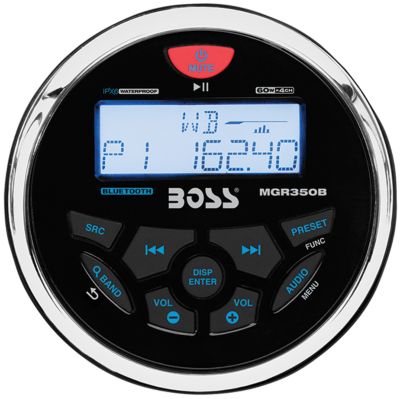 MARINE GAUGE STYLE RCVR-IPX6 IPX6 FRONT PANEL W/FULL BLUETOOTH