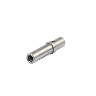 Nickel-plated Deutsch DTP/DTHD socket contact, solid and robust, designed for reliable electrical connections.
