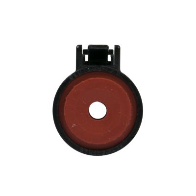 Front view of a DEUTSCH DTHD Series Plug, Size 4, featuring a circular shape with a central hole and durable material.