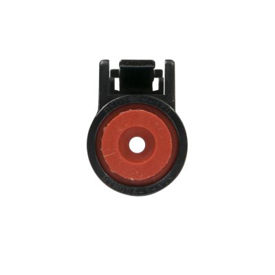 DEUTSCH DTHD Series Plug - Size 12, black circular connector with central red seal, designed for secure electrical connections.