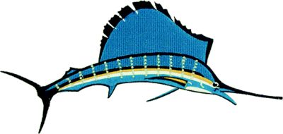 DECK CHAIR W/ SAIL FISH EMBR.