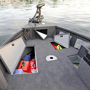 1775 Impact XS SS Bow Storage Compartments Open
