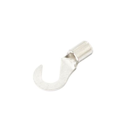 Non-insulated hook terminal for electrical connections, featuring an 8 stud design and durable metal construction.
