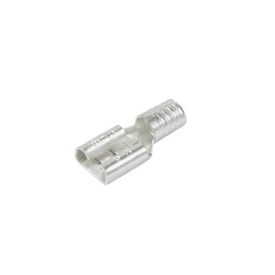 Female non-insulated push-on terminal for 12-10 gauge wire, showing metal construction with slotted opening.