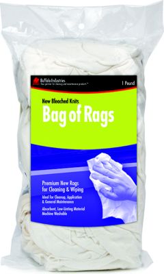 NEW WHITE KNIT WIPERS 1# BLEACHED