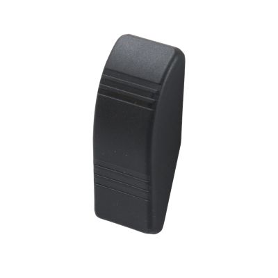 Black Contura III rocker switch by Carling Technologies in hard plastic, featuring a modern, lens-free design.