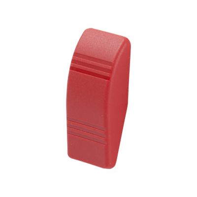 Red rocker switch, Contura III actuator, hard plastic design, no lens, ideal for panel integration and control applications.
