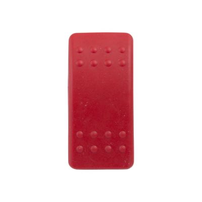 Red Carling Contura V-Series actuator with rounded edges and tactile grip, ideal for dashboard controls.