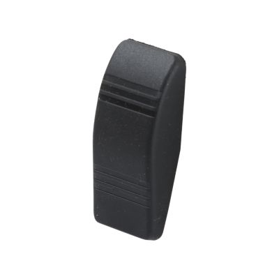 Black Contura III Rocker Switch by Carling Technologies with soft plastic finish and no lens.