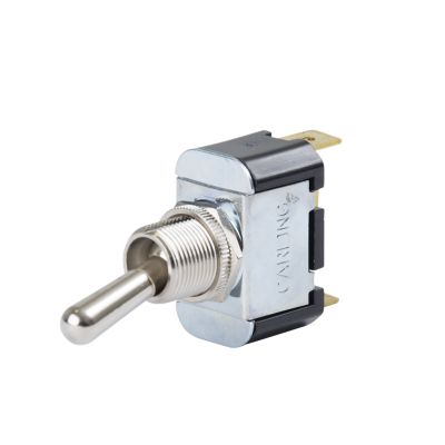 Toggle switch by Carling Technologies, SPDT On-Off-On, featuring metal lever and sturdy design.