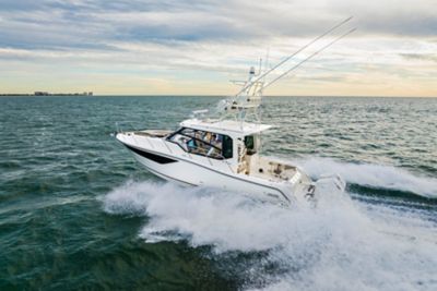 Boston Whaler boat running on the water