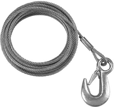 WINCH CABLE W/HOOK 3/16 X 25