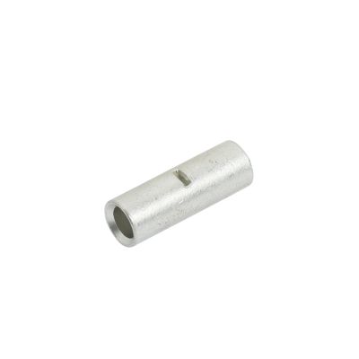 Non-insulated butt connector with brazed barrel design for optimal electrical connections.