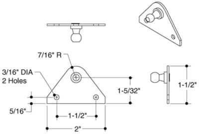 SS FLAT BRKT W/10MM BALL