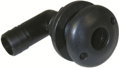 THRU HULL 3/4″ 90 DG BLACK W/ DOUBLE NUT