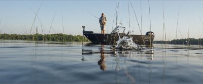 Welcome to the Lake Largemouth Bass Boat Motor 8 x 19 Metal Sign