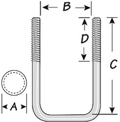 U-BOLT SQ.3-1/16X 4-5/16 2/CD