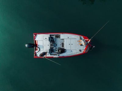 Two Fishermen on Lowe Stinger 175C, Aerial View