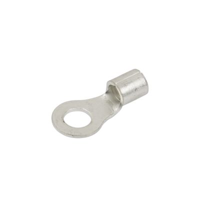 Copper tin-plated non-insulated ring terminal for electrical connections, featuring durable material and ring design.