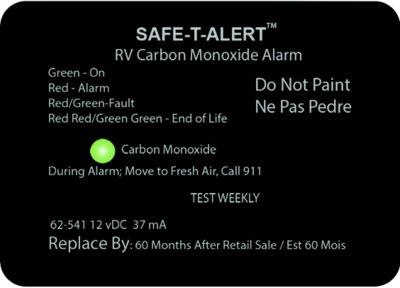 CO ALARM SURFACE MT BLK