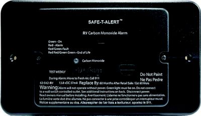CO ALARM SURFACE MT BLK FLUSH MOUNT, 12 VDC HARD WIRE