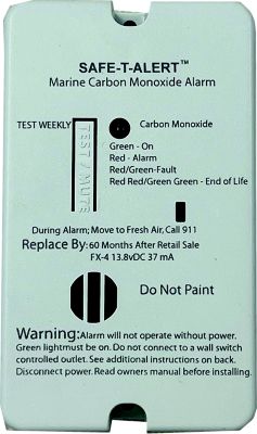 CO ALARM WHT SURFACE MOUNT FOR MARINE 12V HARDWIRE