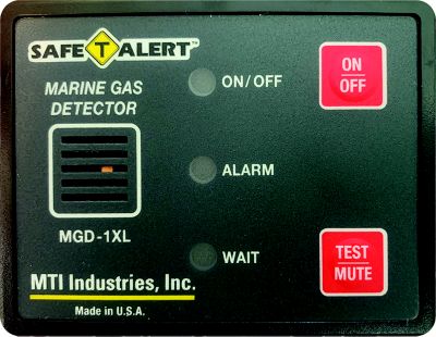 GAS VAPOR DETECTOR BLK FLUSH FOR MARINE 12V HARDWIRE