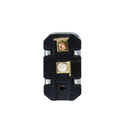 Carling Toggle Switch F-Series SPST, rear view of connectors against white background.