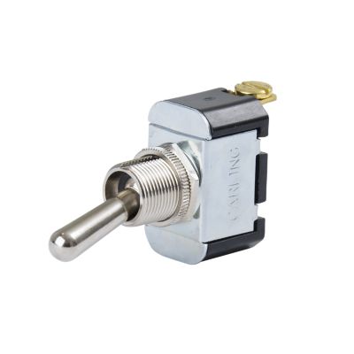 SPST toggle switch by Carling Technologies, featuring a sealed design and screw terminal for secure on-off operation.