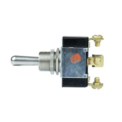 Cole Hersee SPDT toggle switch, featuring a metal lever and brass terminals, highlighting its durability and functionality.