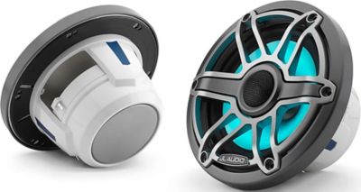 JL Audio 010-03092-00 M6 Marine Speakers with LED and Titanium Sport Grille, 6.5"
