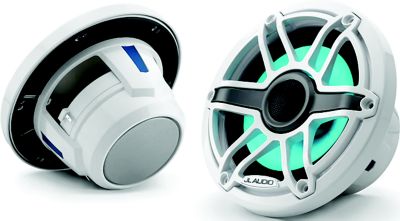 JL Audio 010-03095-00 M6 Marine Speakers with LED and White Sport Grille, 8.8"