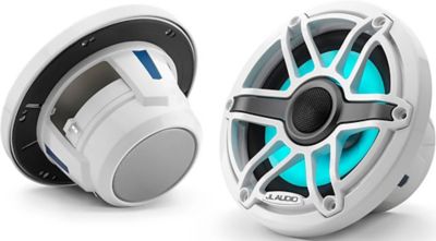 JL Audio 010-03093-00 M6 Marine Speakers with LED and White Sport Grille, 6.5"