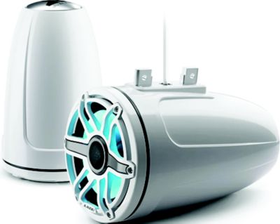 JL Audio 0100327800 M6 Enclosed Tower Speakers, White Sport, Transflective™ LED Lighting & Enclosed System, 7.7"