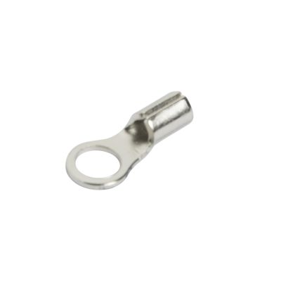 High Temp Ring Terminal with 6 Stud, suitable for 22-18 Ga wires, featuring a metal ring and crimp connection.