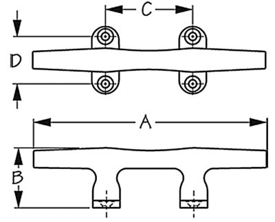 CLEAT 4IN OPEN BASE C.P. ZINC