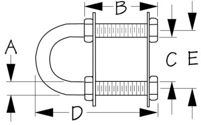 STERN EYE 3/8IN LARGE PLATE