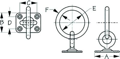 SS SWIVEL TIE-DOWN WITH RING 1-9/16  X 2