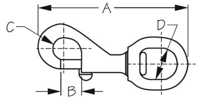 BRONZE SWIVEL EYE BOLT SNAP 1/2 INCH