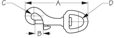 BRASS SWIVEL EYE BOLT SNAP 5/8IN