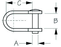 SHACKLE SS D 3/8X5/8 PMG