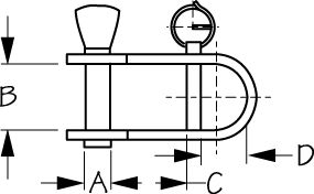 SHACKLE SS HALYARD 3/16X5/8 PMG