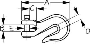CLEVIS GRAB HOOK 316 S/S 1/4 PMG