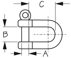 D SHACKLE SS 3/16IN